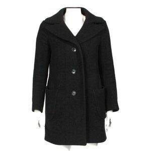 +J JIL SANDER x UNIQLO Dark Gray Wool Blend Womens Pea Coat Jacket sz S /146